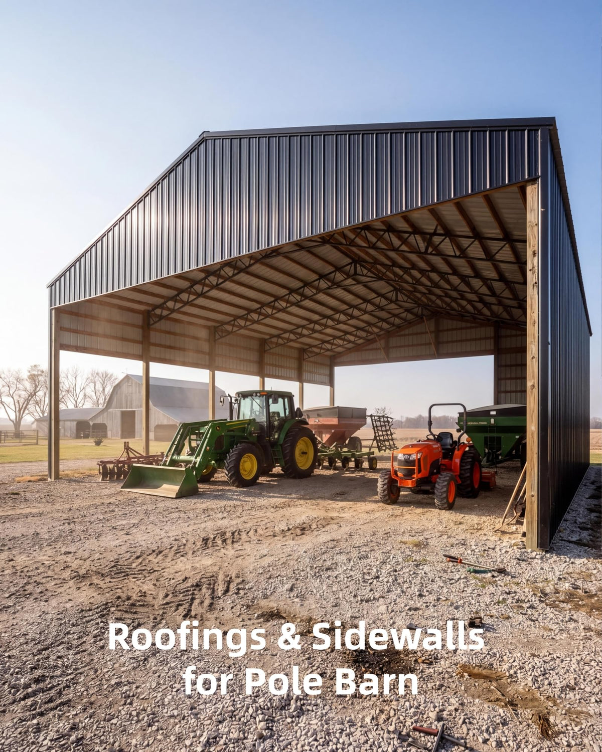 Ribbed Metal Roofing Panels, 195 Ft²