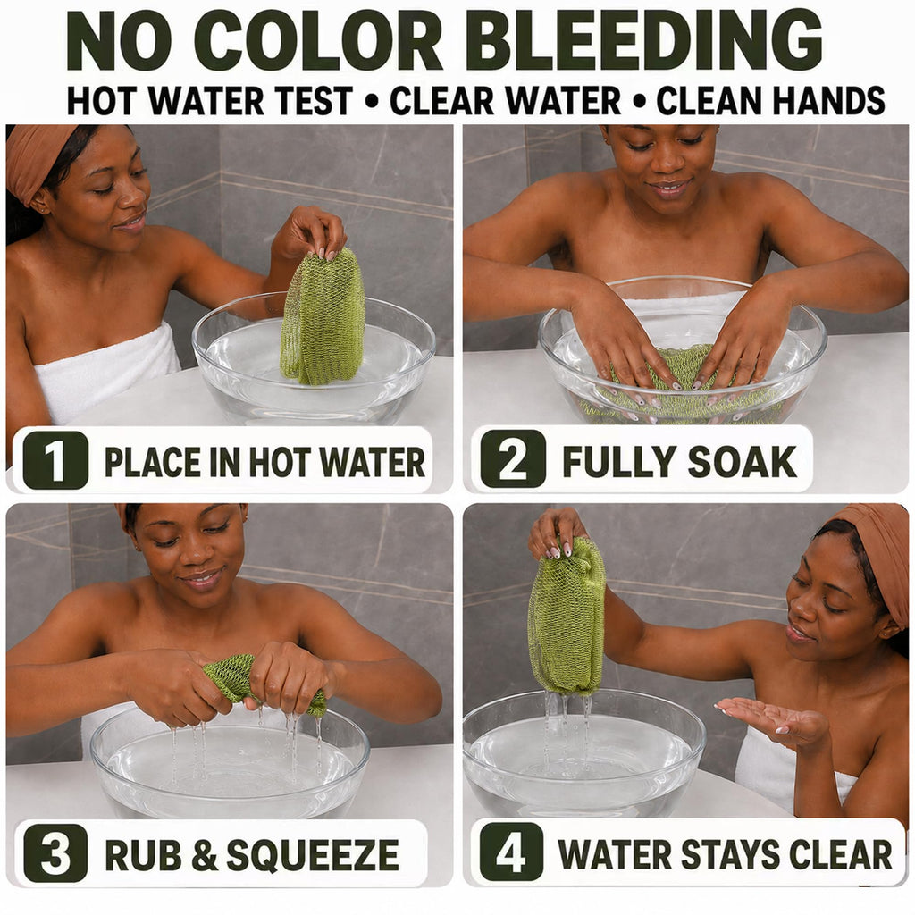 African Net Sponge, Exfoliating Body Scrubber for Back, 3 Pack