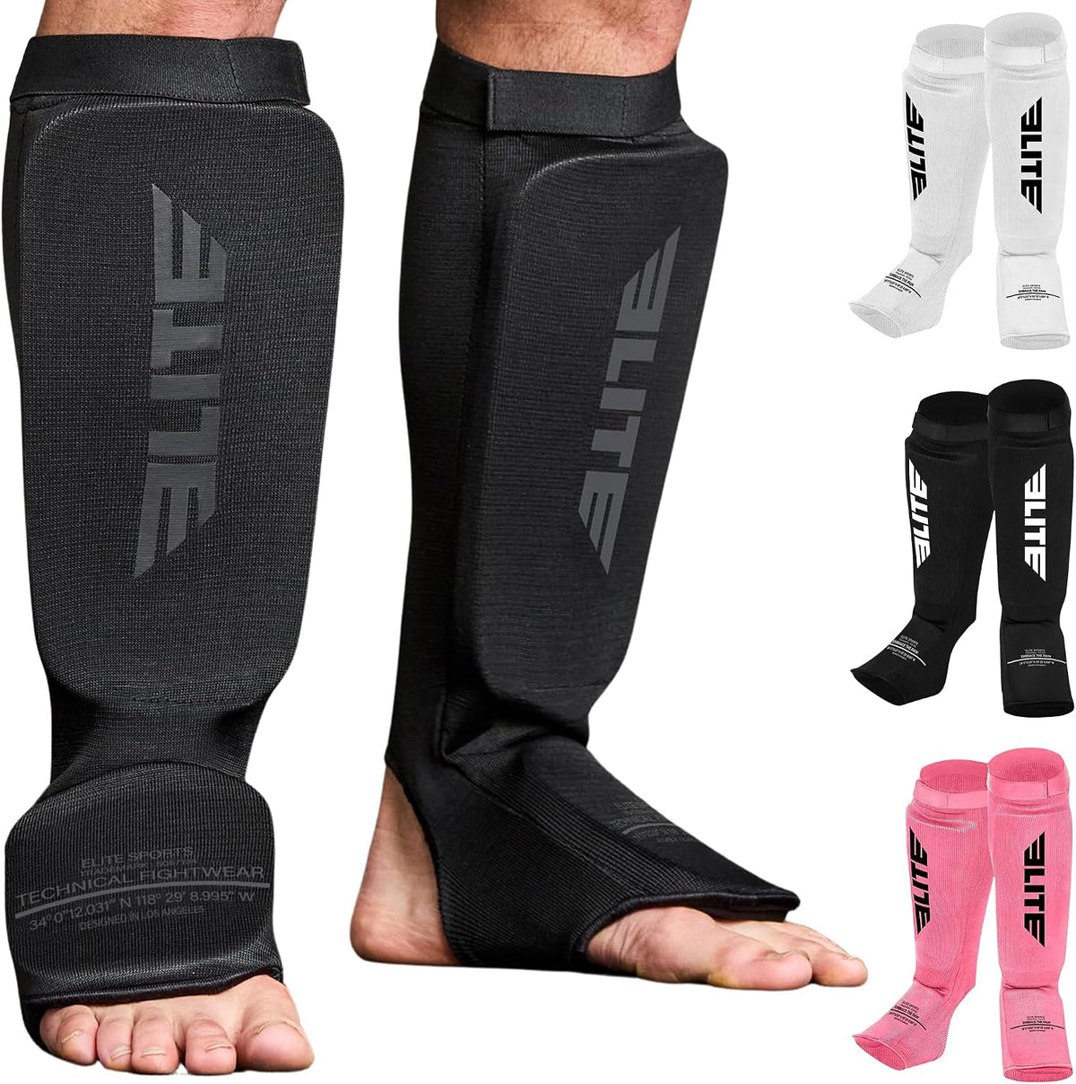 MMA Shin Pads for Muay Thai and Kickboxing, Protective Shin Guards with Instep Guard for Sparring and Training
