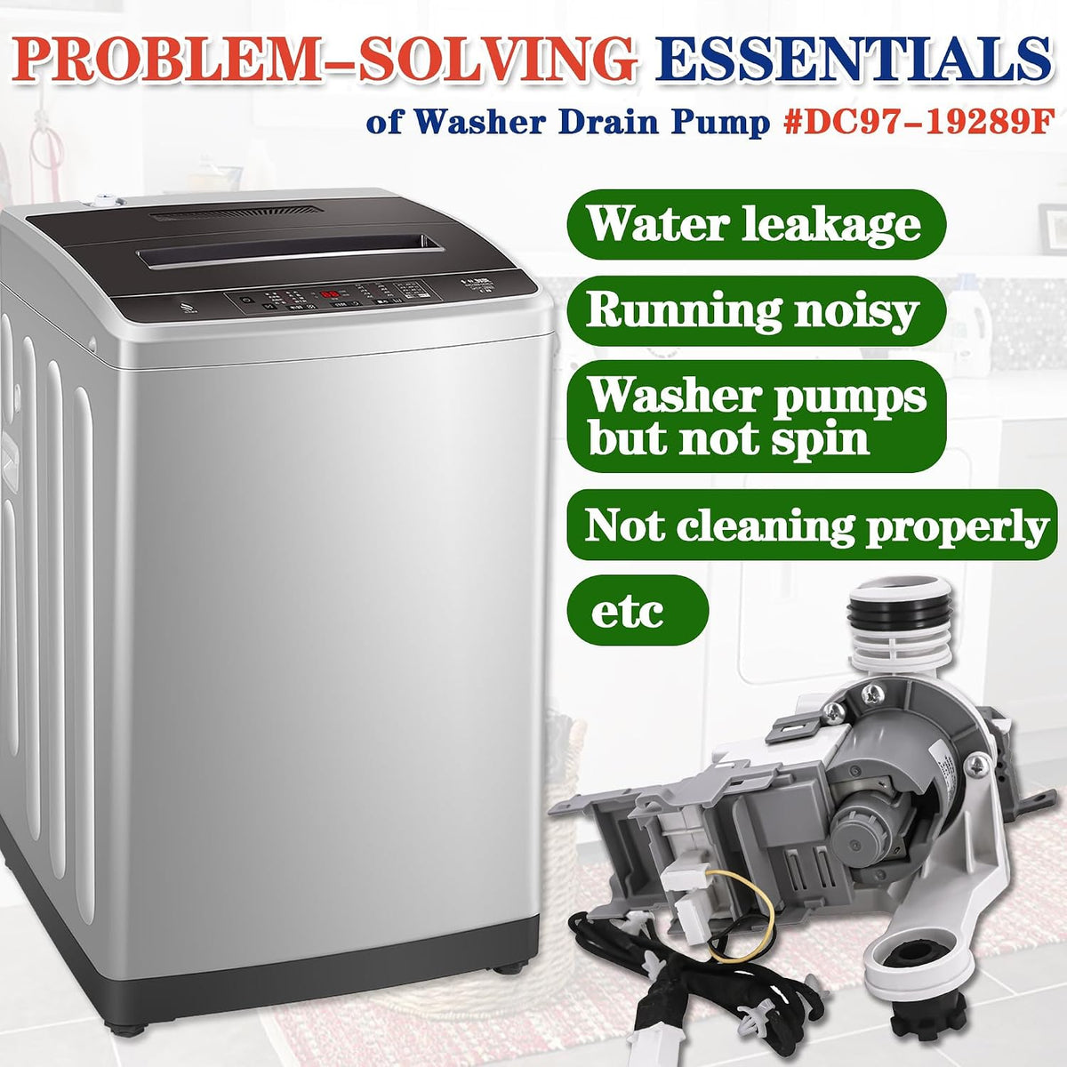 WA50F9A6DSW/A2 WA52M7750AV/A4 Washer Drain Pump Assembly Fit for Sam-sung
