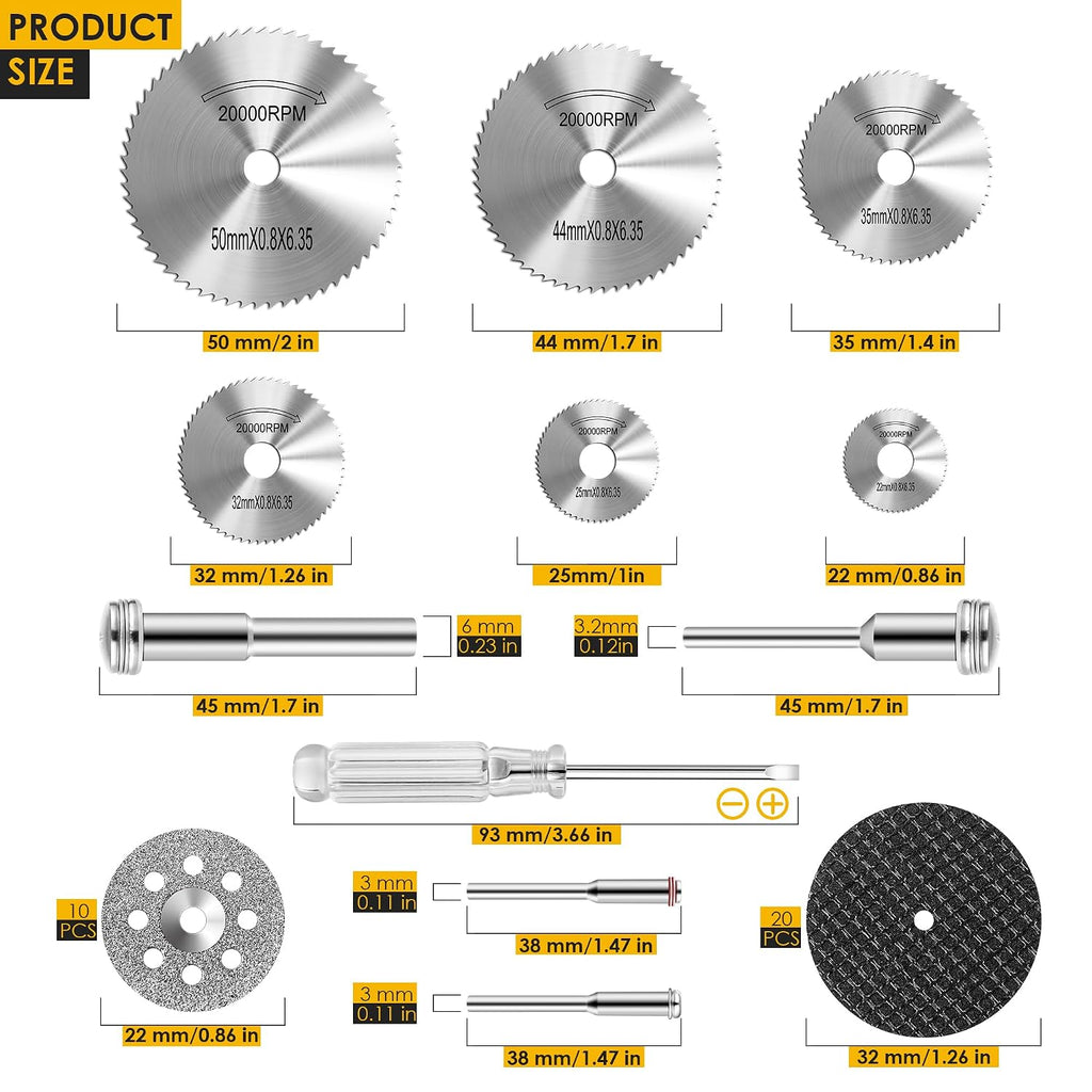 44 Pcs Cutting Wheel Set Compatible with Plastic for Rotary Tool
