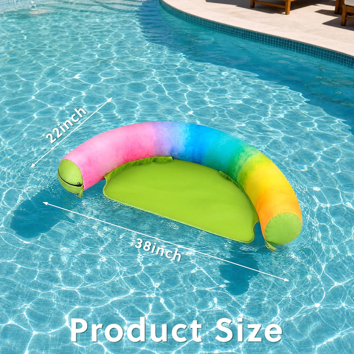 Inflatable Pool Floats Chairs Adults, 2 Pack Fabric Floating Noodle Chairs with Sling, Comfortable Water Chair for