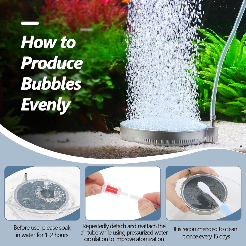 2 Inch 2 Pack Nano Air Stone, High Dissolved Oxygen Diffuser