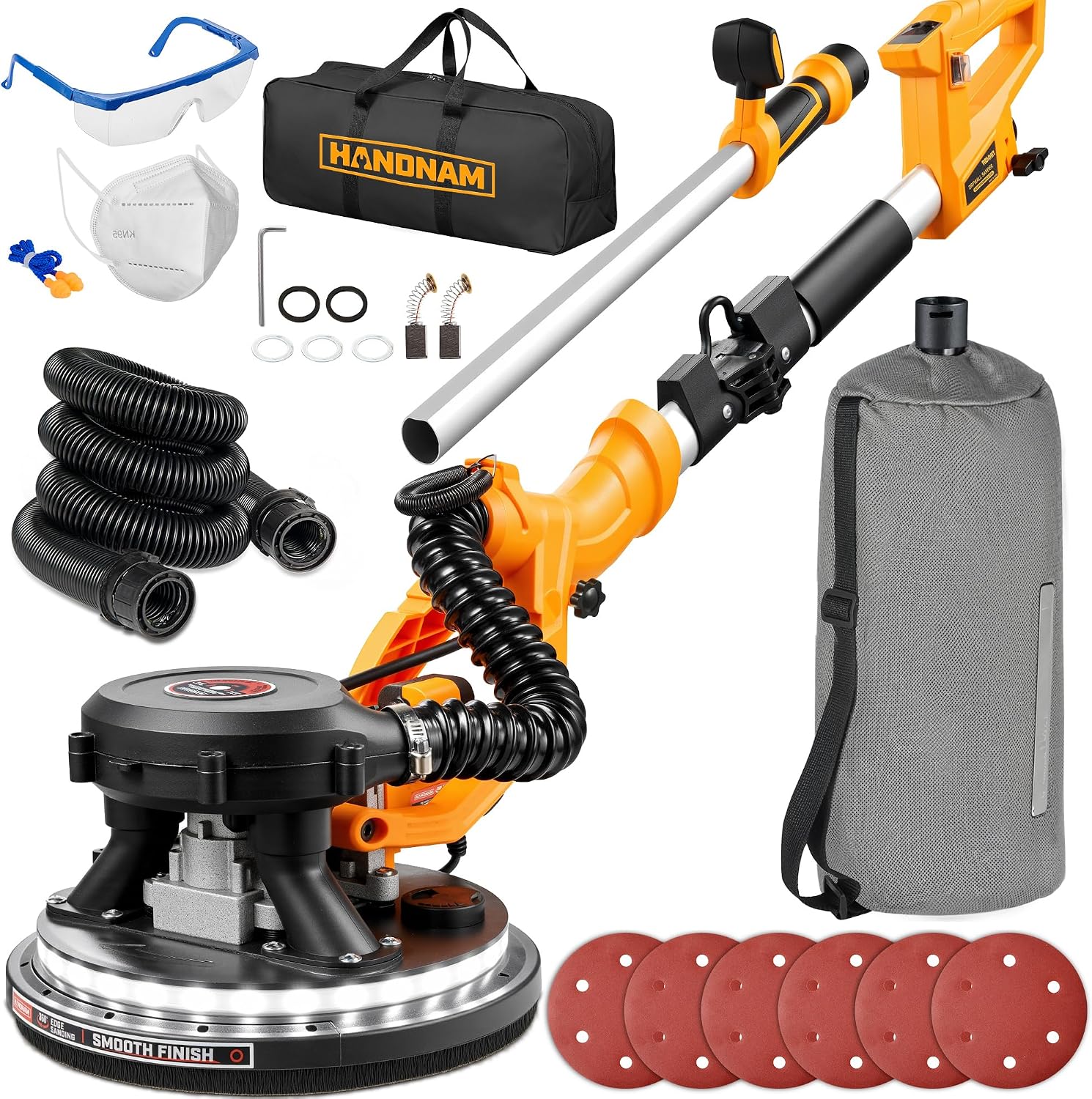 Electric Drywall Sander with Vacuum, 950W&99% Dust Collection for Ceiling | 26FT Power Cord, 9 Variable Speed