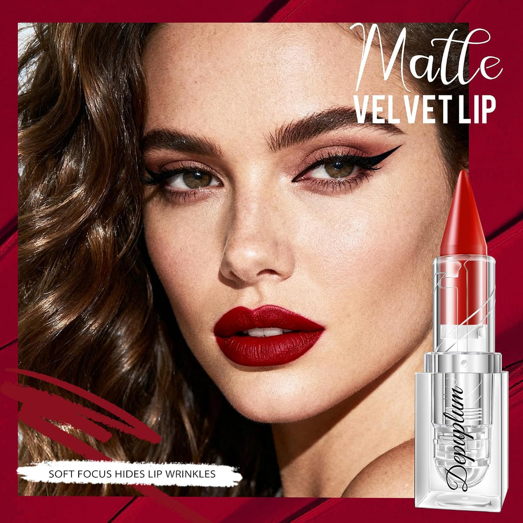 Dark Red Lipstick Gradient Matte Lip Liner Combo for Women