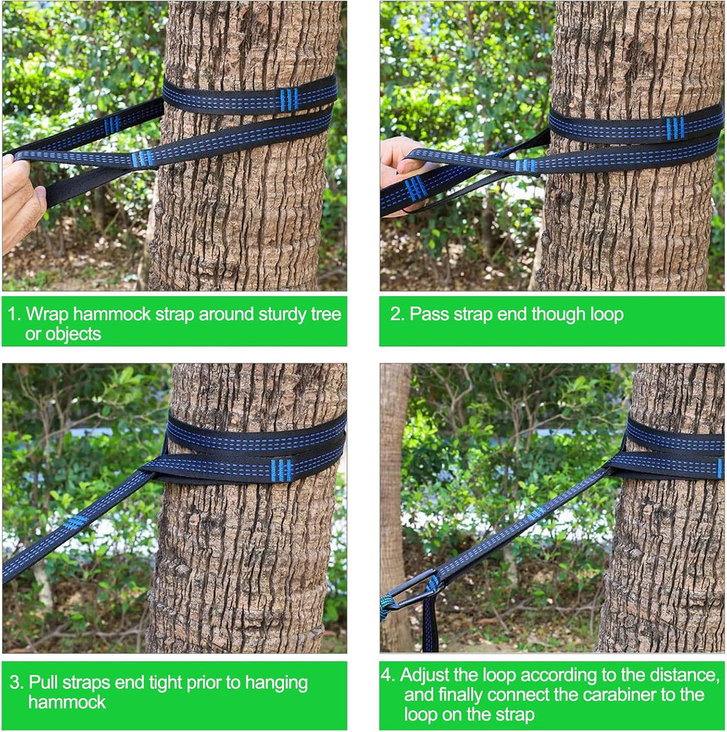 Hammock Straps – Camping Hammock Tree Straps Set | 20 ft Long Combined, 30+2 Loops, 2000 LBS Heavy Duty Strap for