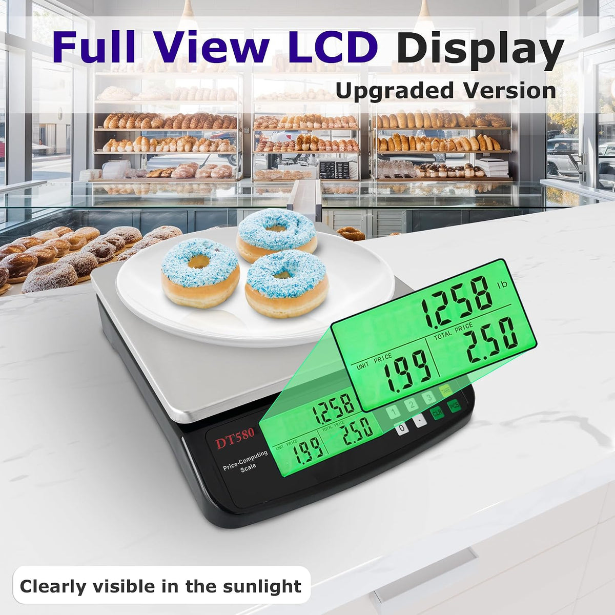 Large Digital Kitchen Scale 40kg/88lb Stainless Steel Price Computing Scale Counting Scale Deli Scale with LCD