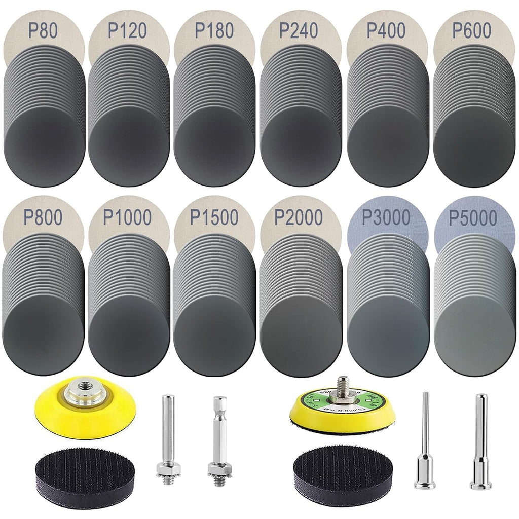 240 Pcs 2 Inch Sanding Discs Kit, 80-5000 Grit Hook and Loop Sand Paper