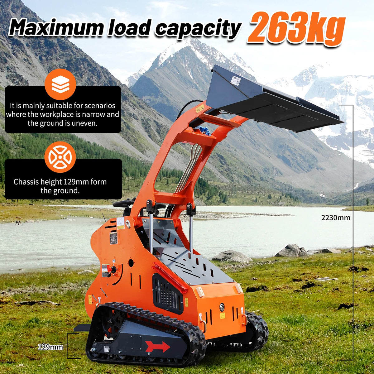 Mini Skid Steer Loader 24HP Rato V-Twin Engine with Bucket