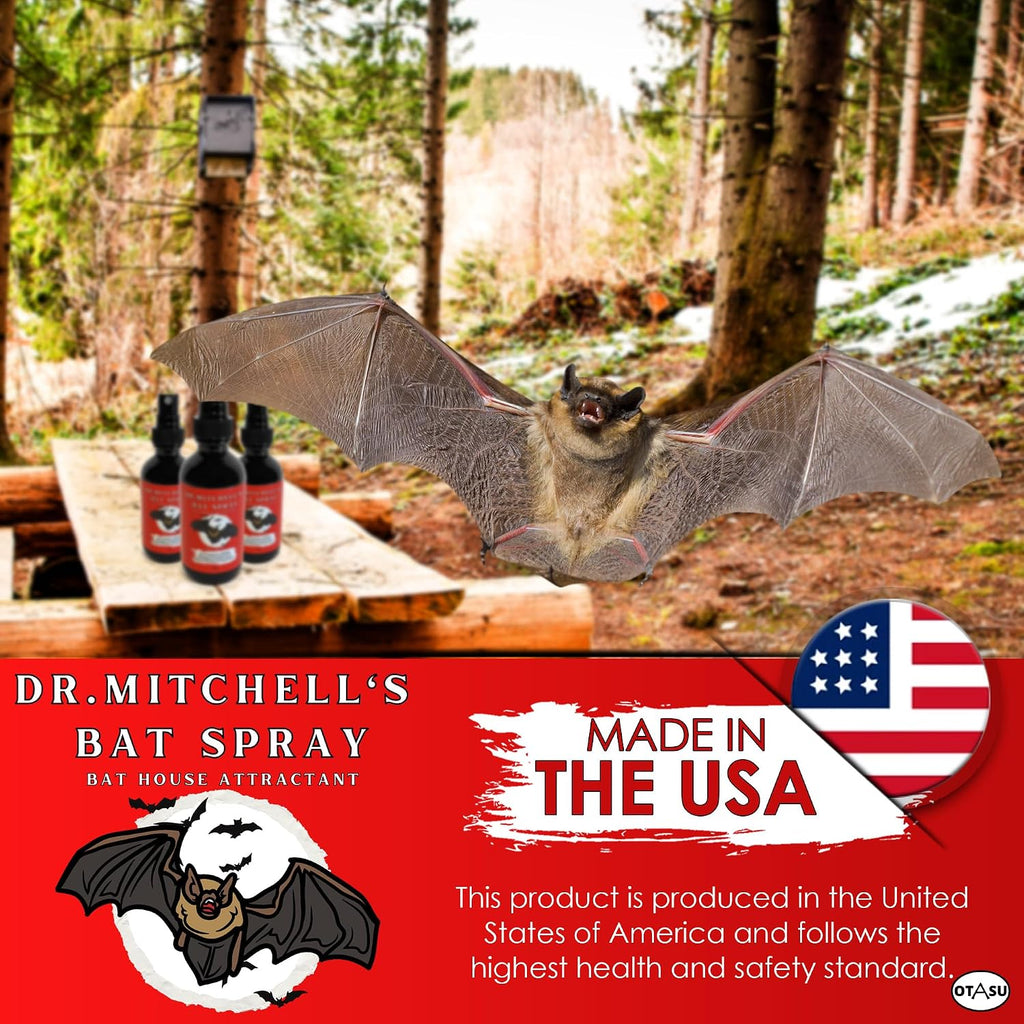 Dr. Mitchell’s Bat Spray - Attractant Bait Lure for Bat Houses - 2oz Bottle - Research-Backed All-Natural Pheromone