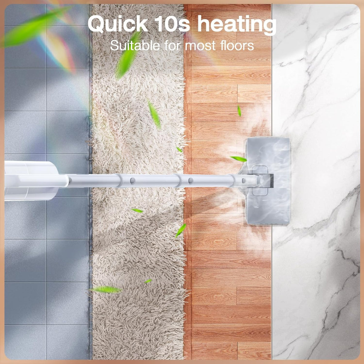 Steam Cleaner, Detachable 10-in-1 Handheld Steam Mop for Multi-Surface | Quick 10s Heat, 350ml Water Tank and 2-Level