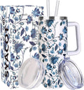40 oz Tumbler with Handle and Straw Stainless Steel Insulated Tumbler Leak Proof Lid and Straw Lid Reusable Travel