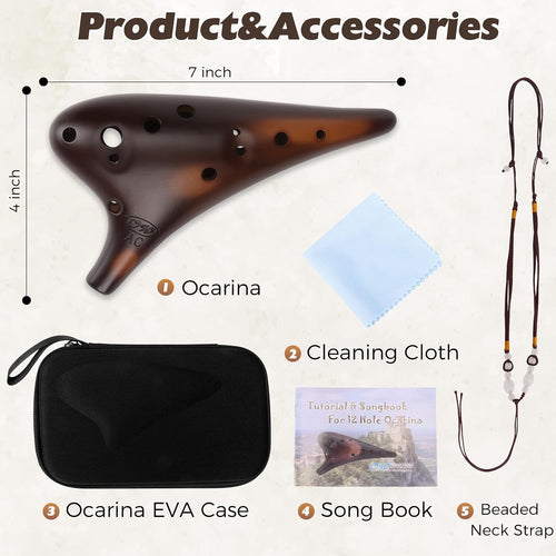 "Forest Whisper" 12 Hole Ocarina Classic Strawfire Masterpiece Collectible,alto C,recommended By Shop Owner