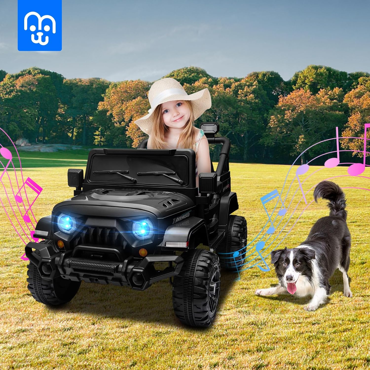 12V Kids Electric Ride on Truck Car Remote Control, Twin 35W Motors 3.5MPH Max Speed, Bluetooth Music Player, 4