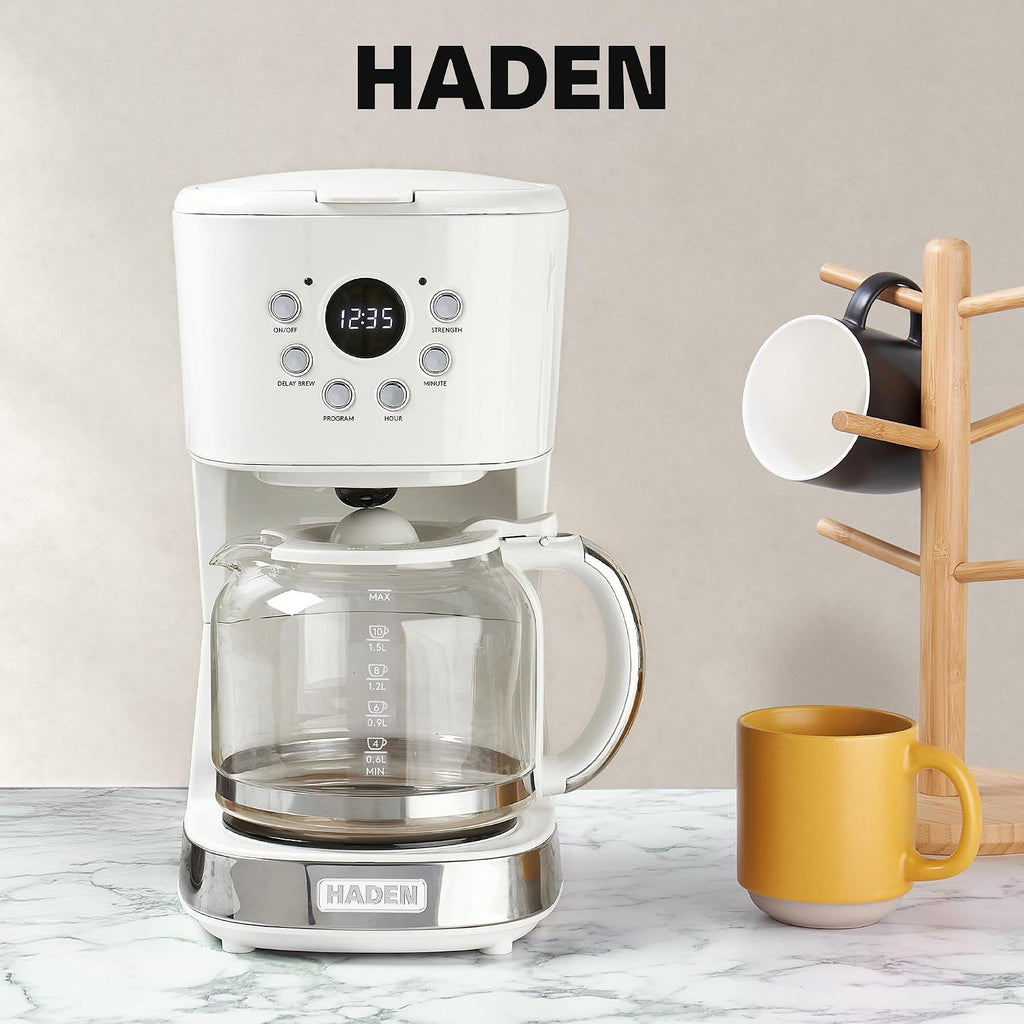 Coffee Machine, 12 Cup Programmable Drip Coffee Maker | with Auto Shut-Off Function and Reusable Washable Water