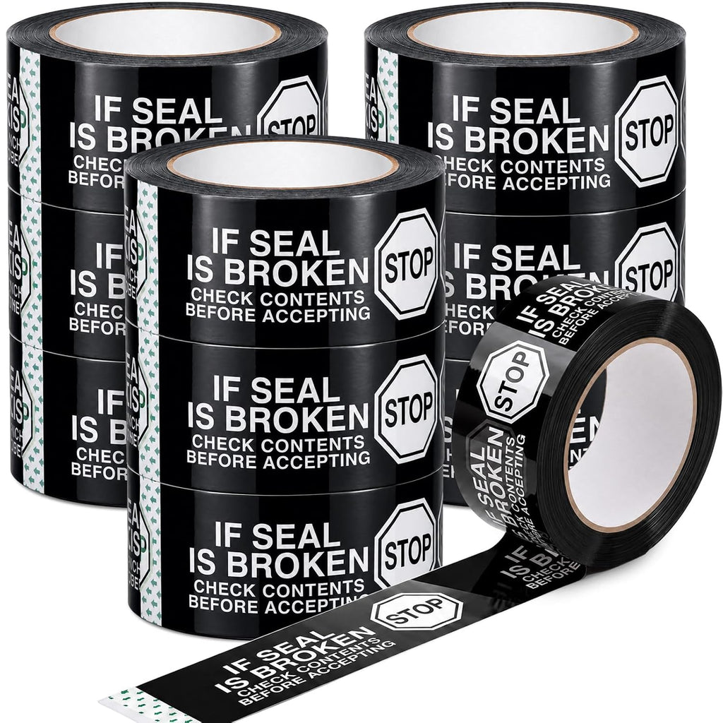 10 Rolls 2 Inch Security Packing Tape, Tamper Proof Tape, Black