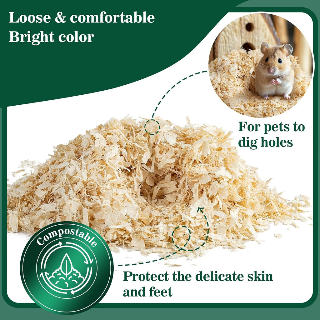 Hamster Bedding - Aspen Shavings Small Animal Pet Bedding | Aspen Bedding for Small Animals, Guinea Pigs, Rabbits