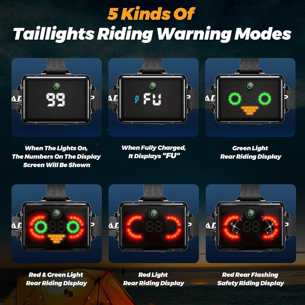 High-end 220000 Lux Super Bright Headlamp 17 Modes 95H Long Standby