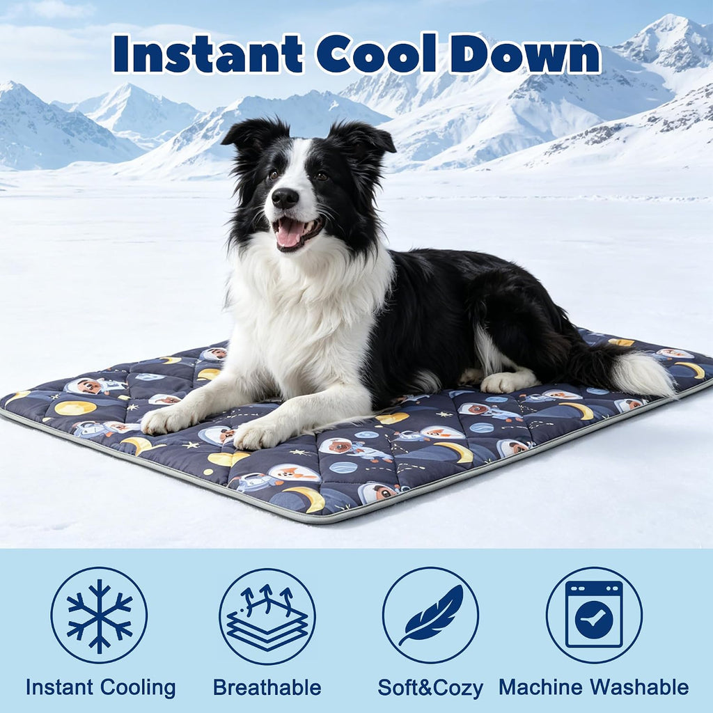 Dog Cooling Mat for Dogs 28" x 40", Pet Cooling Pad Blanket for Dogs & Cats, Ice Silk Fabric, Washable Breathable for