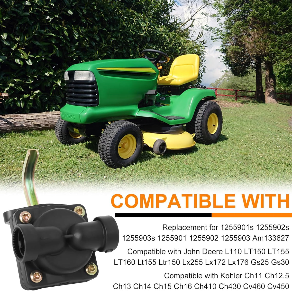 Fuel Pump Kit Compatible with John Deere L110 LT155 LT160 LT150 AM133627