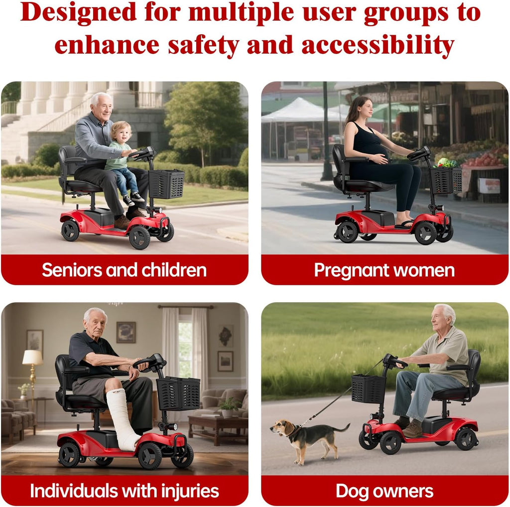 Mobility Scooter,Foldable,300 lbs Capacity,Travel & Daily Commute