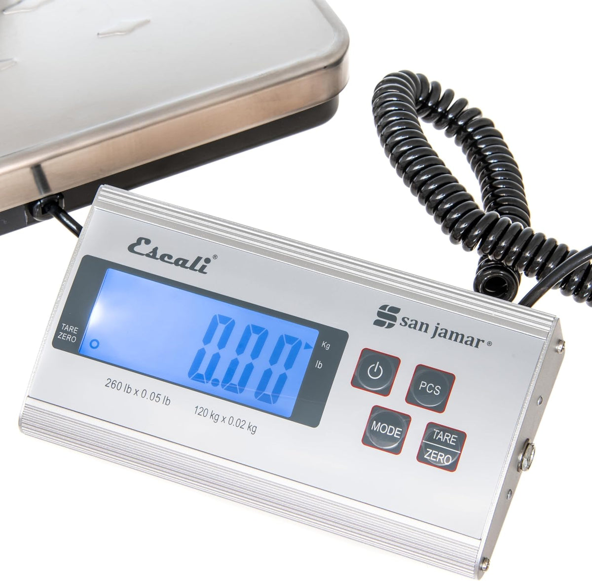 Escali Digital Kitchen Scale SCDG264 – Platform Kitchen Scale with Remote Display, 264lb Capacity, Stainless Steel