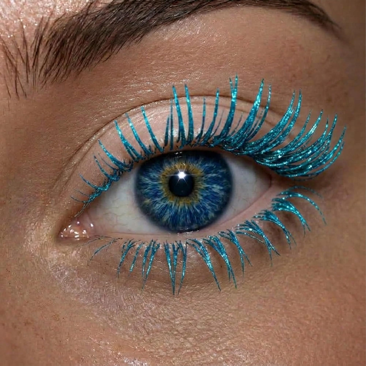 Cobalt Glitter Lash Mascara Top Coat - Thin Wand Quick Dry