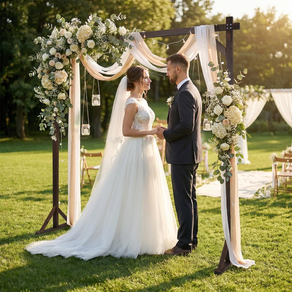 Wooden Wedding Arch, 87" Wood Arbor Backdrop Stand