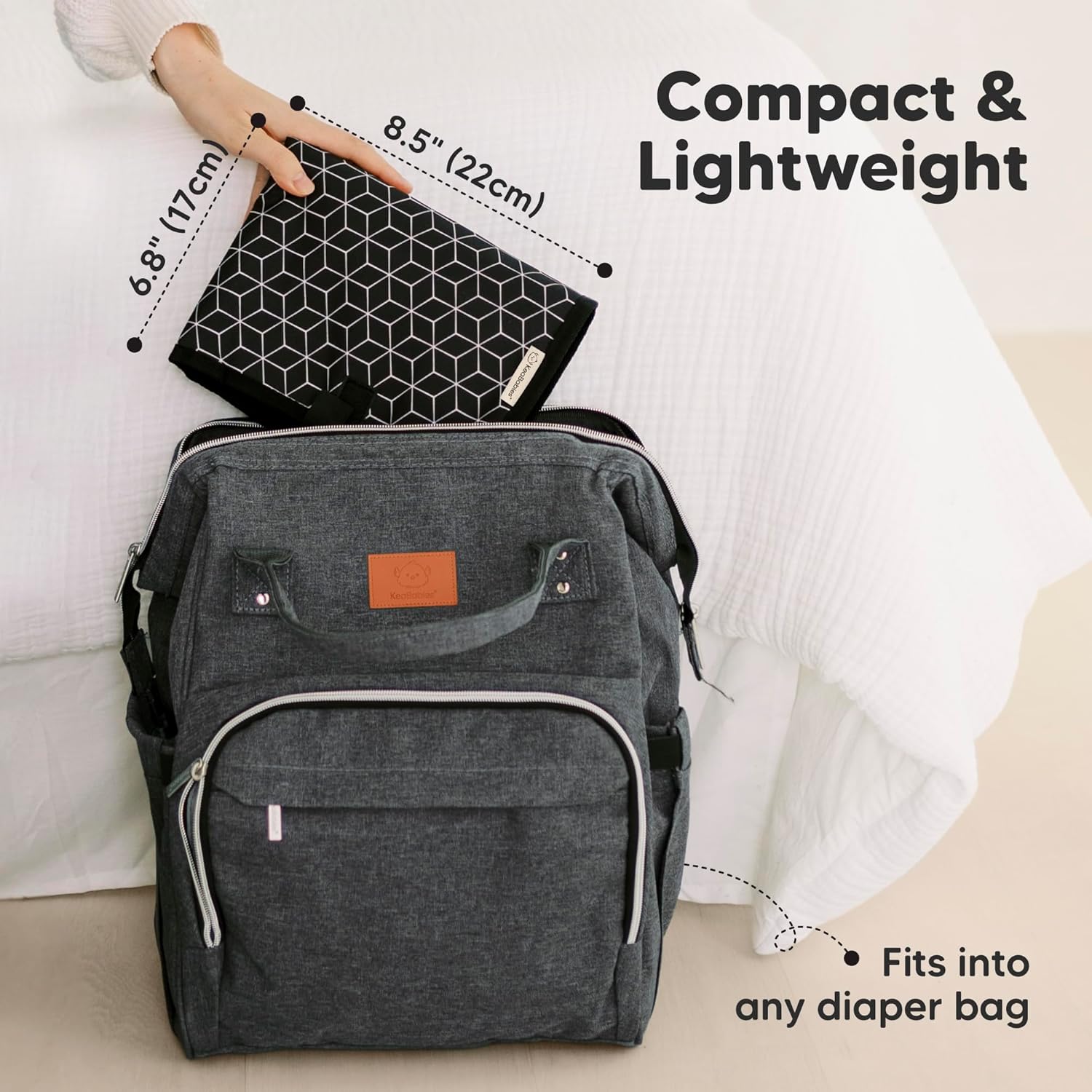 Portable Diaper Changing Pad, Easy Wipe Clean - Foldable Waterproof Baby Changing Mat for Diaper Bag, Compact