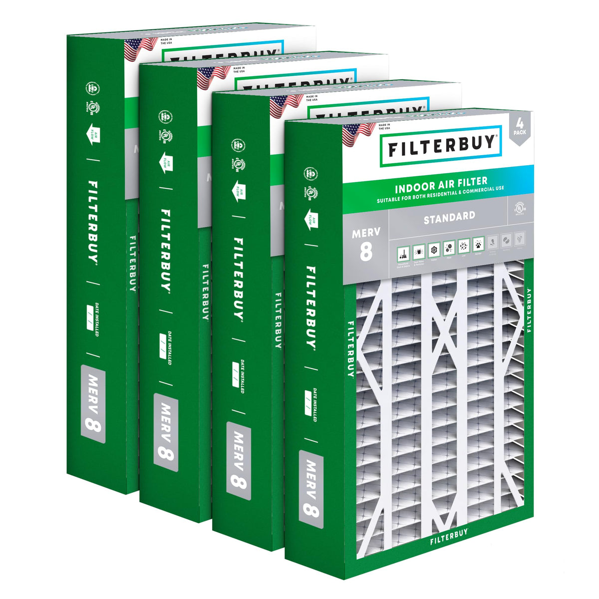 16x26x5 Air Filter MERV 8 Dust & Allergy Defense (4-Pack)