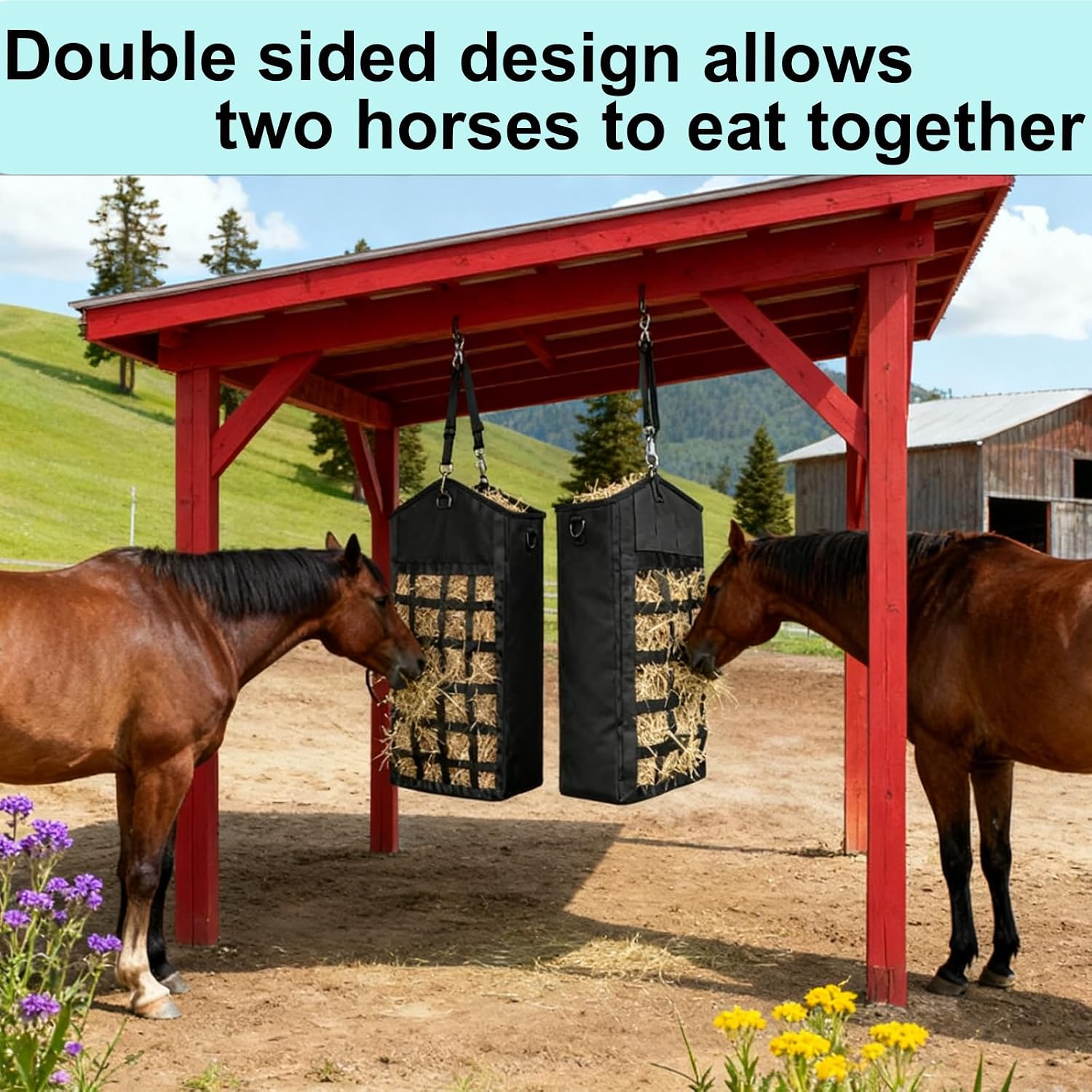 Hay Bags for Horses, 1PCS Slow Feed Hay Bags for Goats, Sheep, Donkey, Two-Sided Premium Oxford Hay Feed Bags and