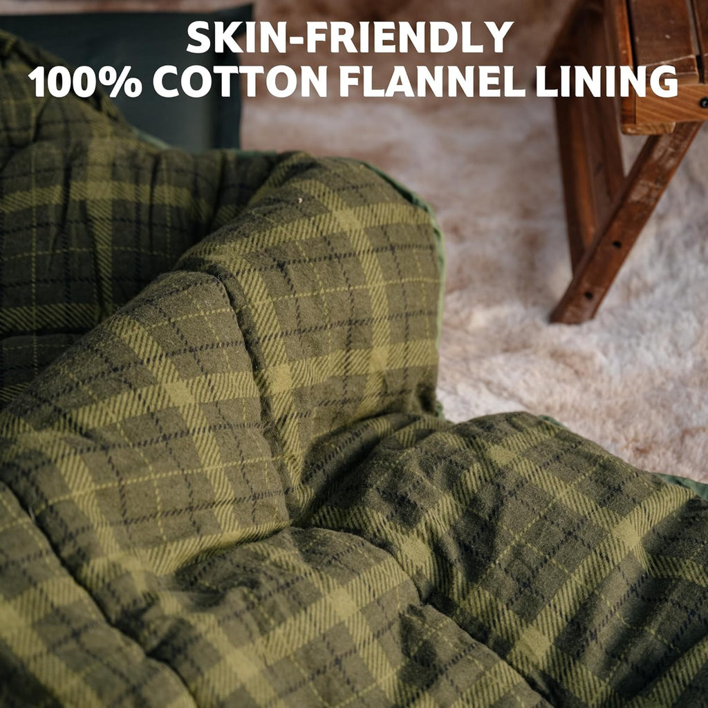 Big & Tall Flannel Sleeping Bag for Adults, XXL Sleeping Bag for All Seasons, Machine Washable Sleeping Bags for