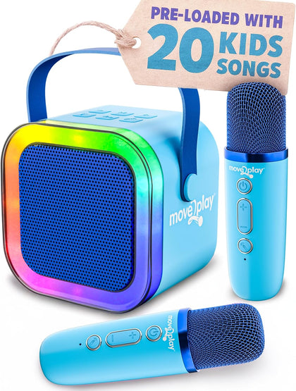 Karaoke Machine for Kids | Includes 20+ Kid Songs | 2 Microphones | Connect with Bluetooth | 3, 4, 5, 6, 7+ Year Old
