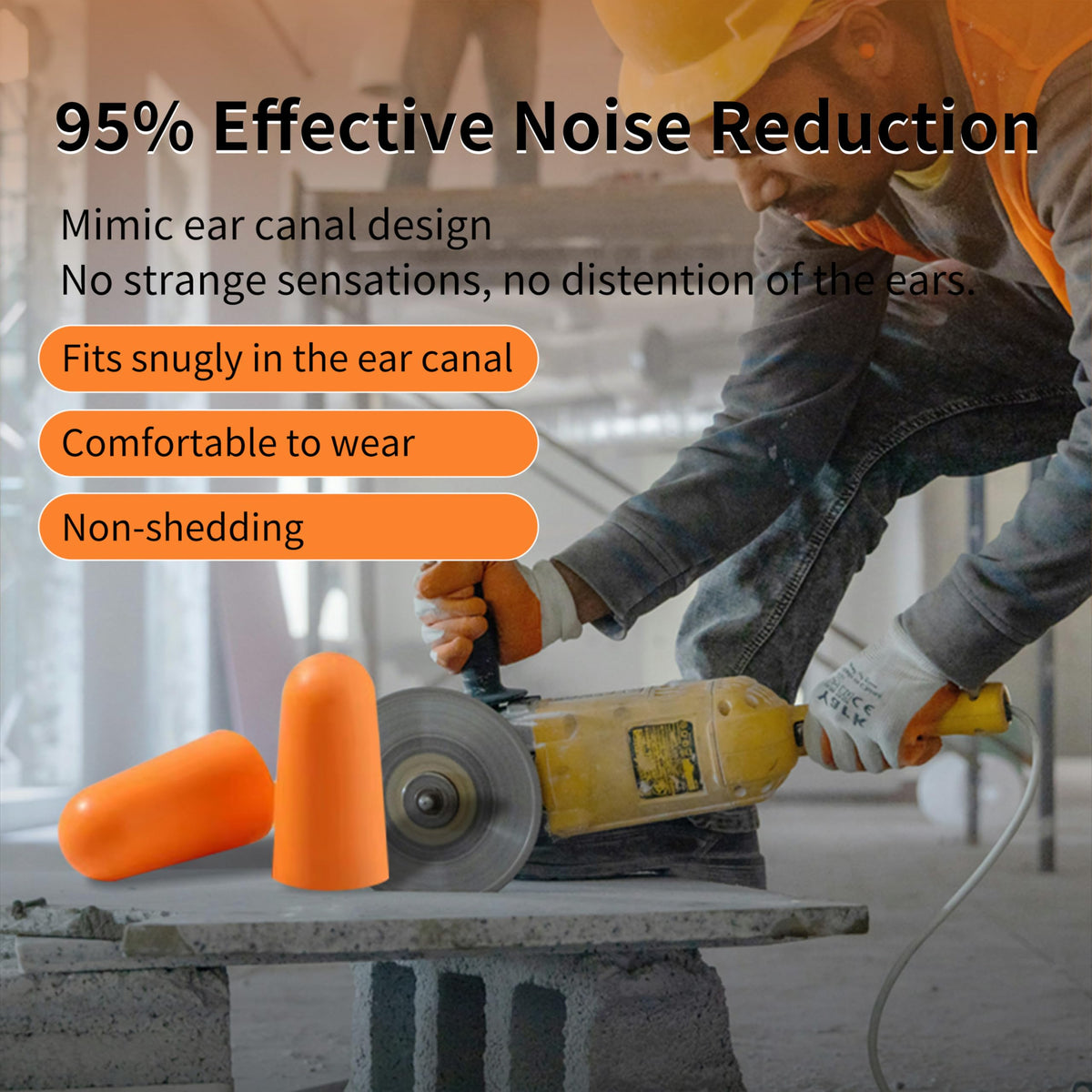 200 Pairs Foam Ear Plugs - 38dB(NRR 33dB) Noise Reduction