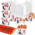 25 Sets White Chinese Take Out Food Boxes with Chopsticks