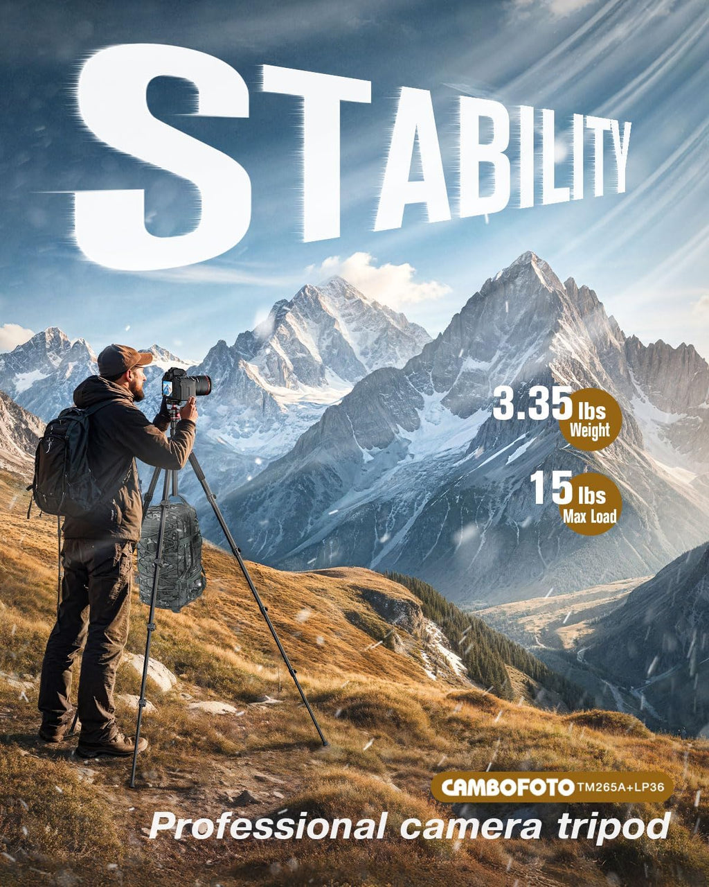 74" Professional Camera Tripod & Monopod with Carry Bag | Ball Head Aluminum Photography DSLR Tripod, Compatible with