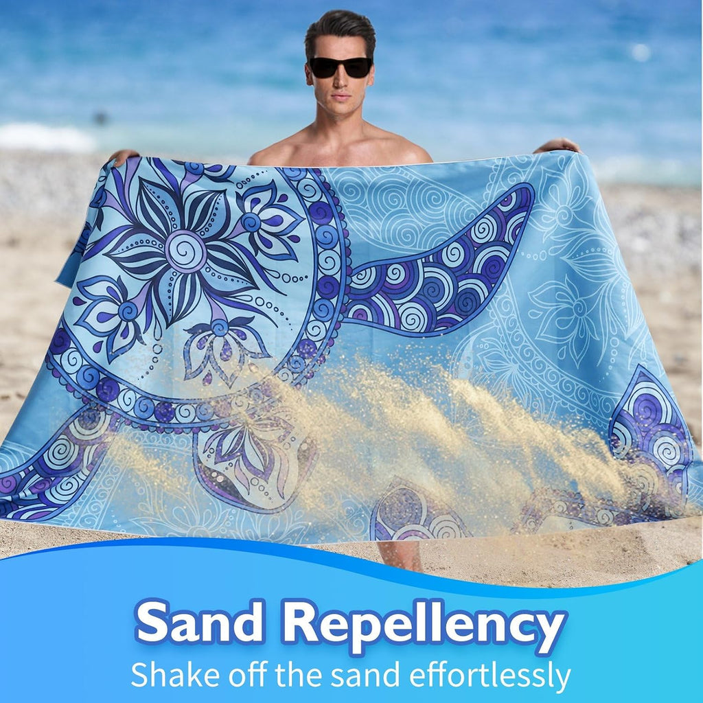 Beach Towels Oversized - 2 Pack 71"x 39" 250GSM Microfiber Beach Towels for Adults, Lightweight Quick Dry Absorbent