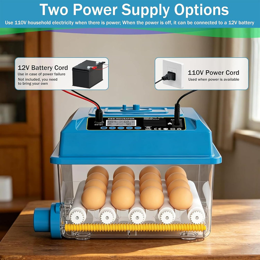 16 Eggs Incubators for Hatching Eggs, Egg Incubator with Automatic Egg Turning, Chicken Egg Incubator with Humidity