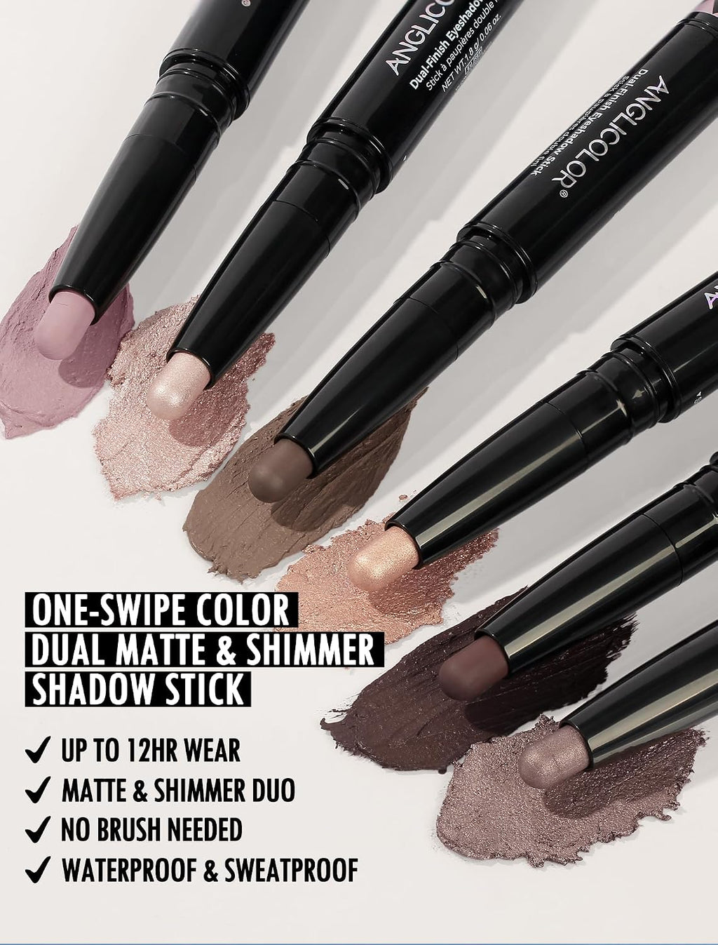Dual-Ended Cream Eyeshadow Stick Matte & Shimmer 02 noon