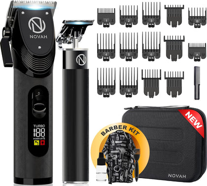 Novah Professional Hair Clippers for Men, Professional Barber Clippers and Trimmer Set, Mens Cordless Clipper, Fade