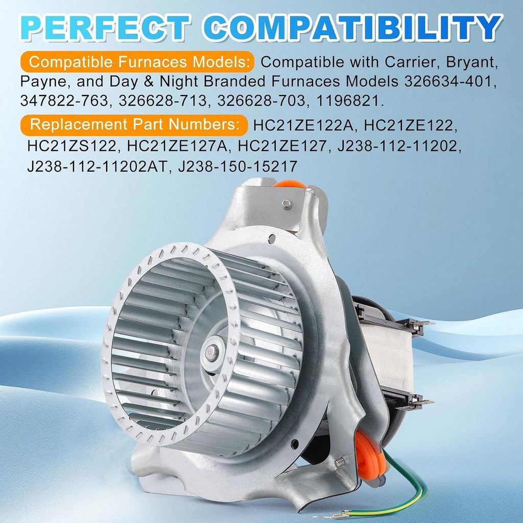J238-112-11202 Draft Inducer Motor Kit Replacement for Carrier Furnace