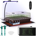 Seed Starter Kit, 60-Cell Tray with Grow Light and Heat Mat | Self-watering seedling tray with humidity dome, indoor