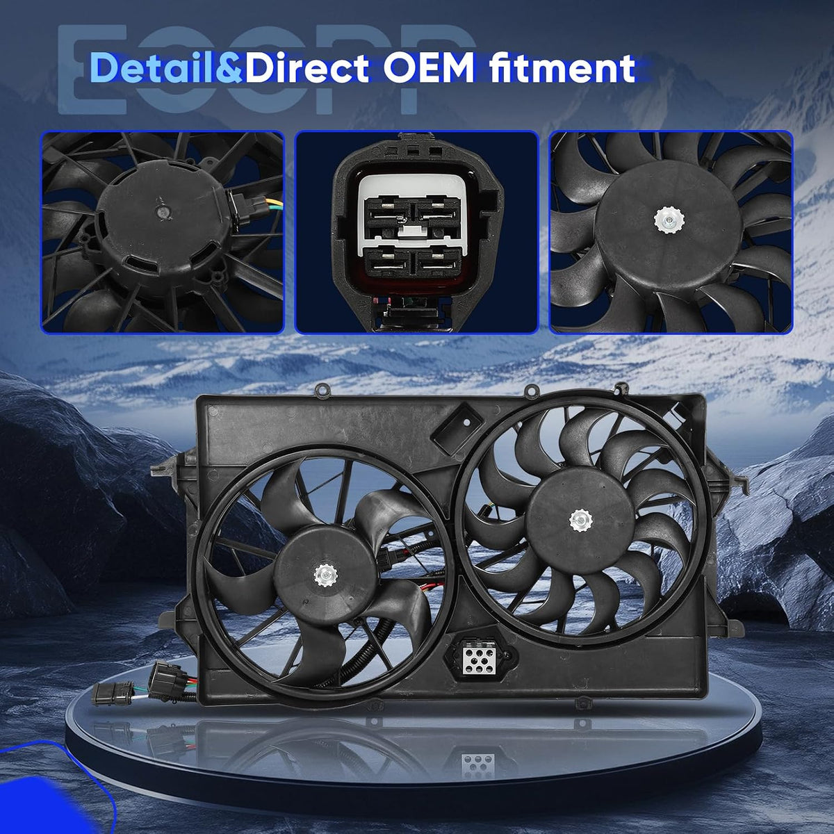 ECCPP 620-135 Engine Dual Radiator Fan fit for Ford Focus 2005-2007