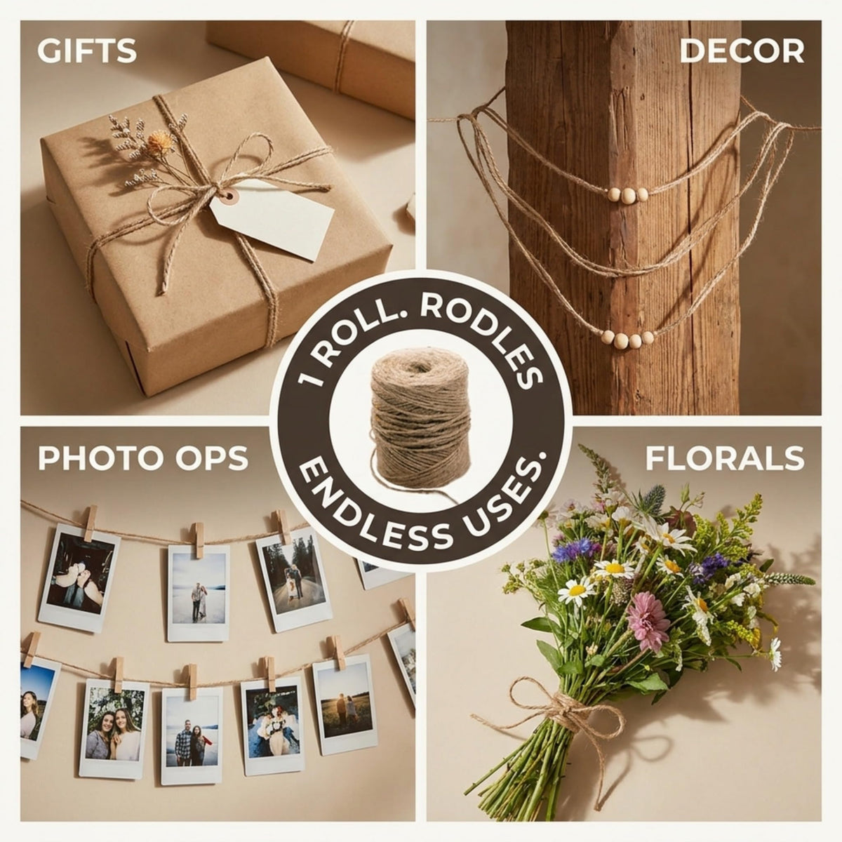 2-Ply Jute Twine, Fabrics, 400 Feet, Western Theme, Event Décor, Party Decorations, Photo Ops