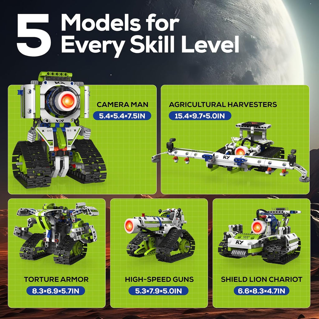 Robot Building Kit with APP/Remote Control STEM Gifts for Boys Age 6-16,Technic Coding Robotic Toys for Kids