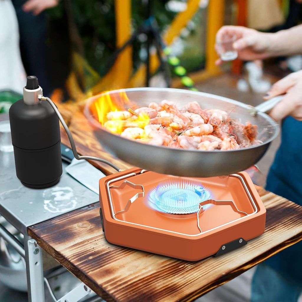 1-Burner Propane Stove Portable Camping Stove with Carry Strap, Backpacking Camp Stove for Outdoor Cooking