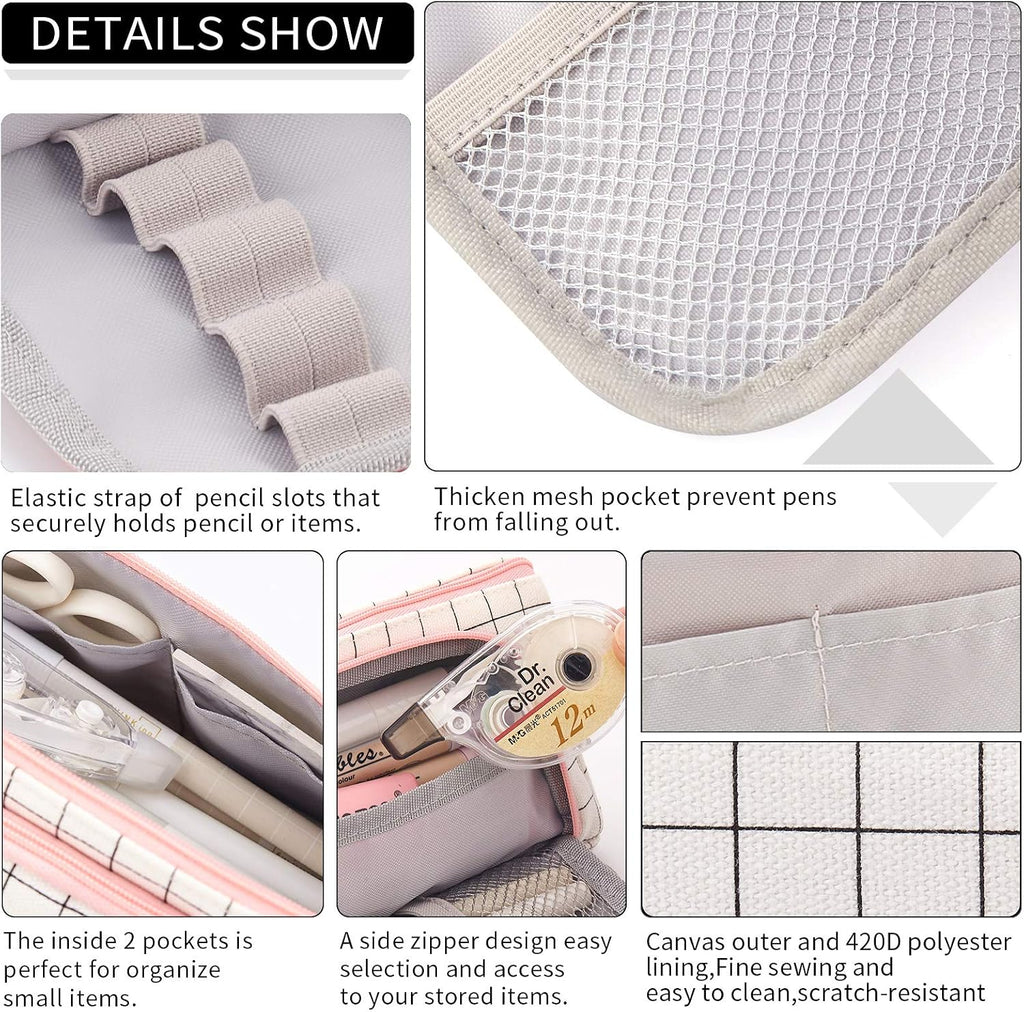 Big Capacity Pencil Case Pouch Pen Case Simple Stationery Bag School College Office Organizer for Teens Girls Adults