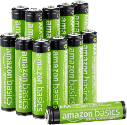 12-Pack Rechargeable AAA NiMH Batteries, 800 mAh, 1.2V, Low Self-Discharge, Pre-Charged, Recharge up to 1000x Times