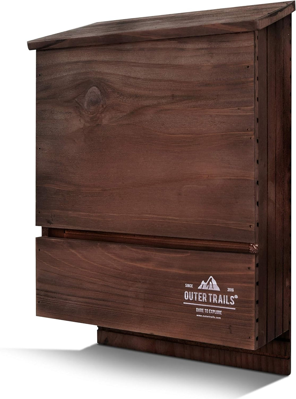 Bat House for Outdoors, Japanese Cedar, 3 Chamber, Brown