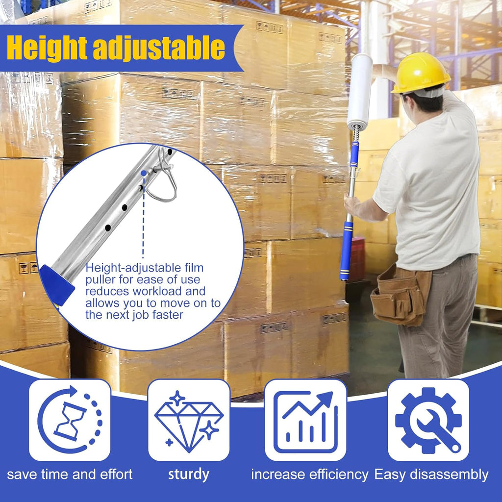 Long Handle Pallet Stretch Wrap Dispenser, Stretch Film Packing Machine, Stretch Film Dispenser Pole Holder, for Film